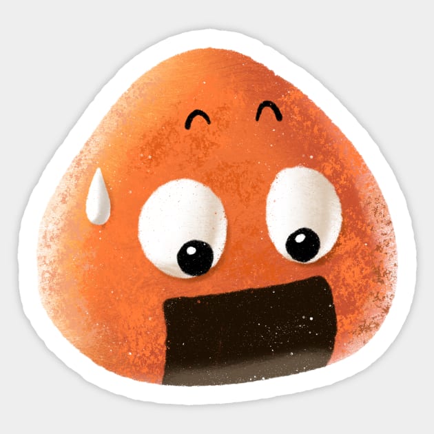 Funny Onigiri Sticker by Hameo Art